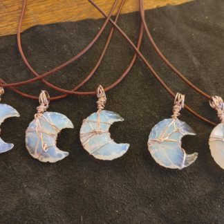 Blue Opalite Crescent Moon Pendants